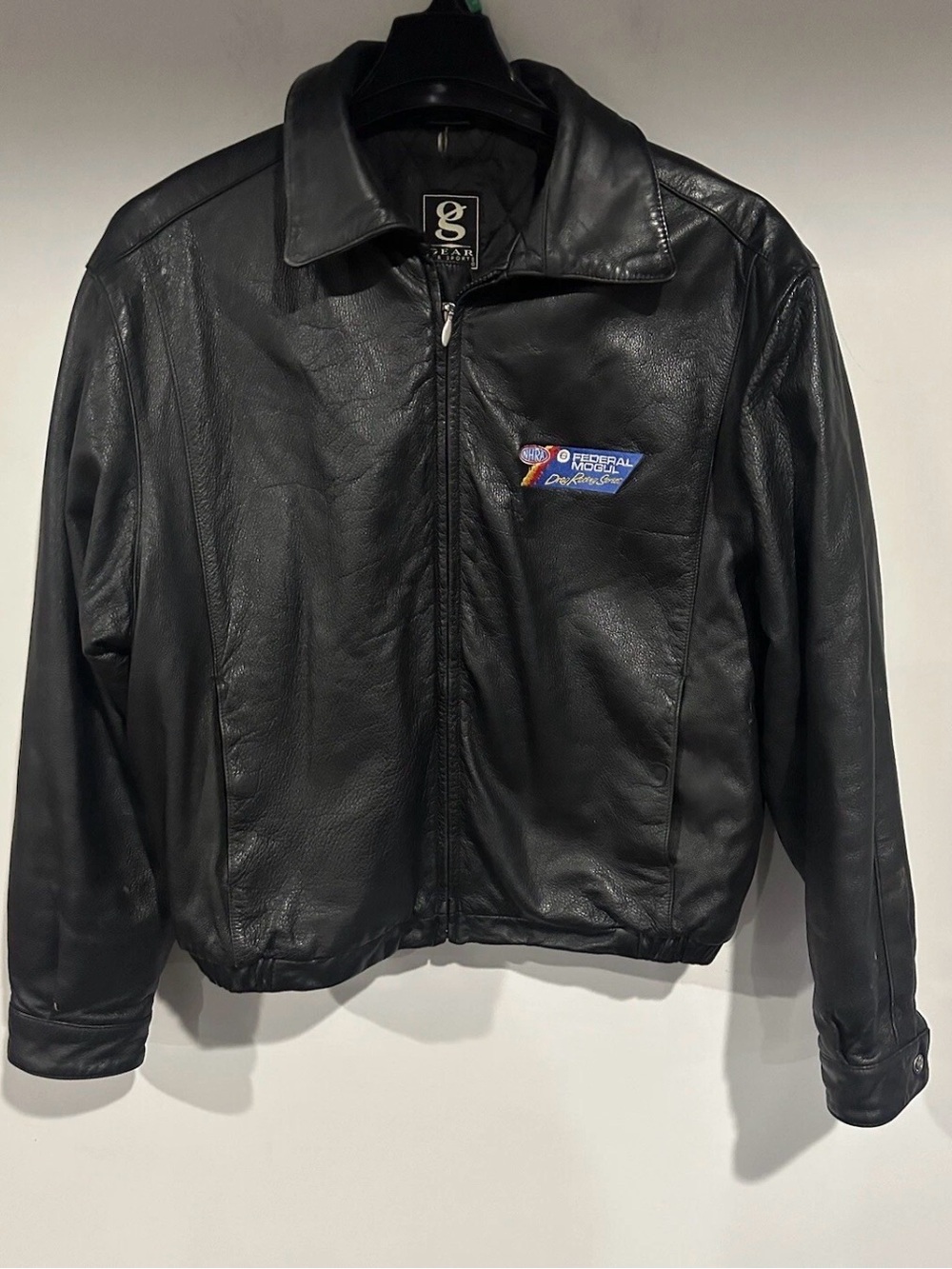 leather jacket Size Medium Vintage nhra Gear For Sports drag racing